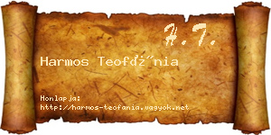 Harmos Teofánia névjegykártya